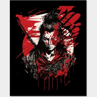 Samurai Warrior - Intense Blood Splatter Art Posters and Art